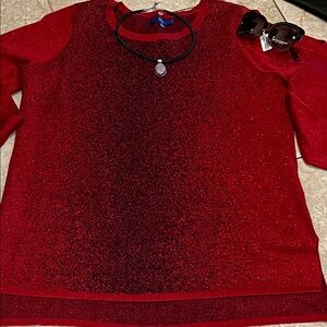 Red Long Sleeve Top with Necklace and Sunglasses as examples